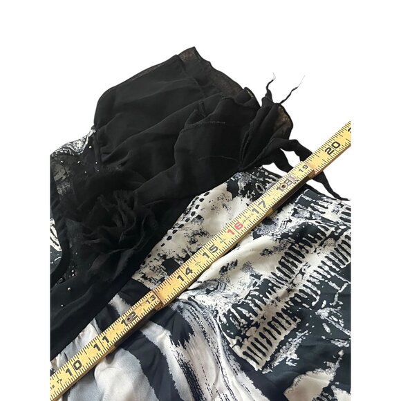 Forla Paris Dress Womens Small Black Abstract Short Sleeve Artsy Mod Boho City - Picture 10 of 11